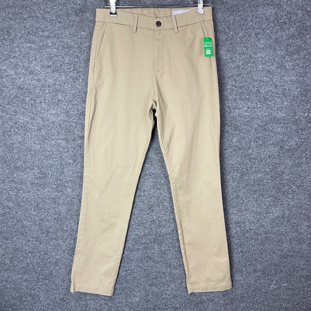 NEW Gap Athletic Taper Mens‎ Khaki Chino Pants Slim Fit Beige Size  28x30